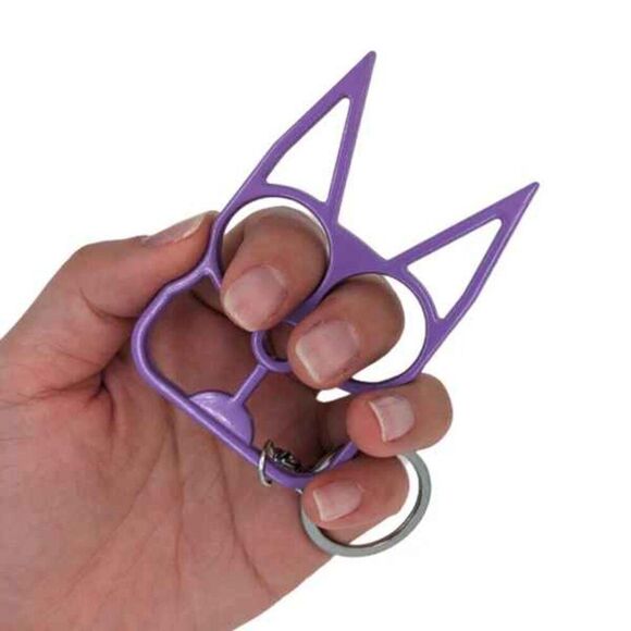 Cat-Shaped Security Multifunctional Knuckle Keychain - Picture 2 of 2